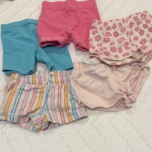 Girls Mixed Cotton Shorts Bundle - Pink, Blue, Floral, Stripes